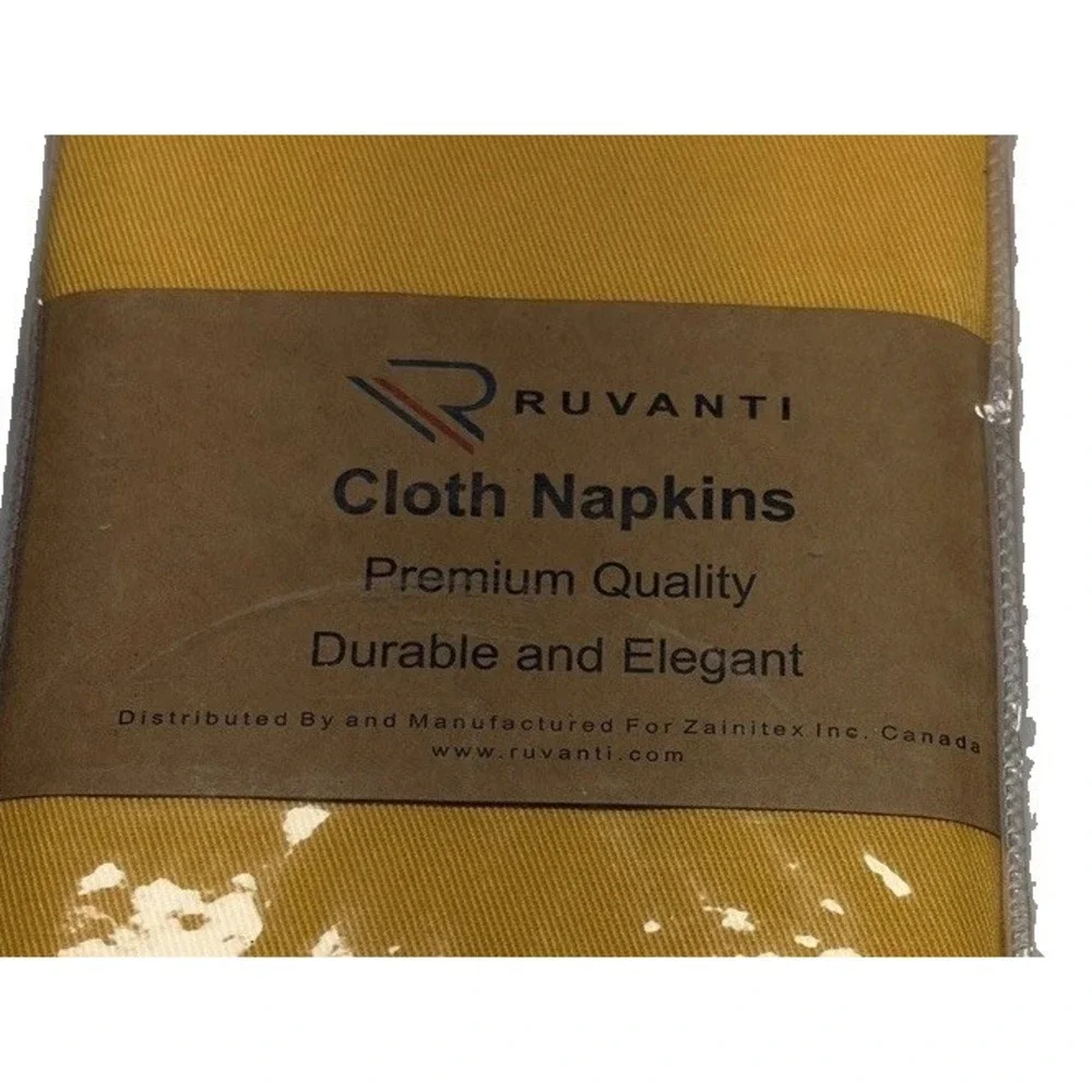 Ruvanti 18x18 Mustard Cloth Napkins Set Soft Washable Cotton Table Napkins (48)